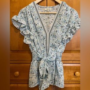 Max Studio V-Neck Tie Waist Blouse Women’s Small